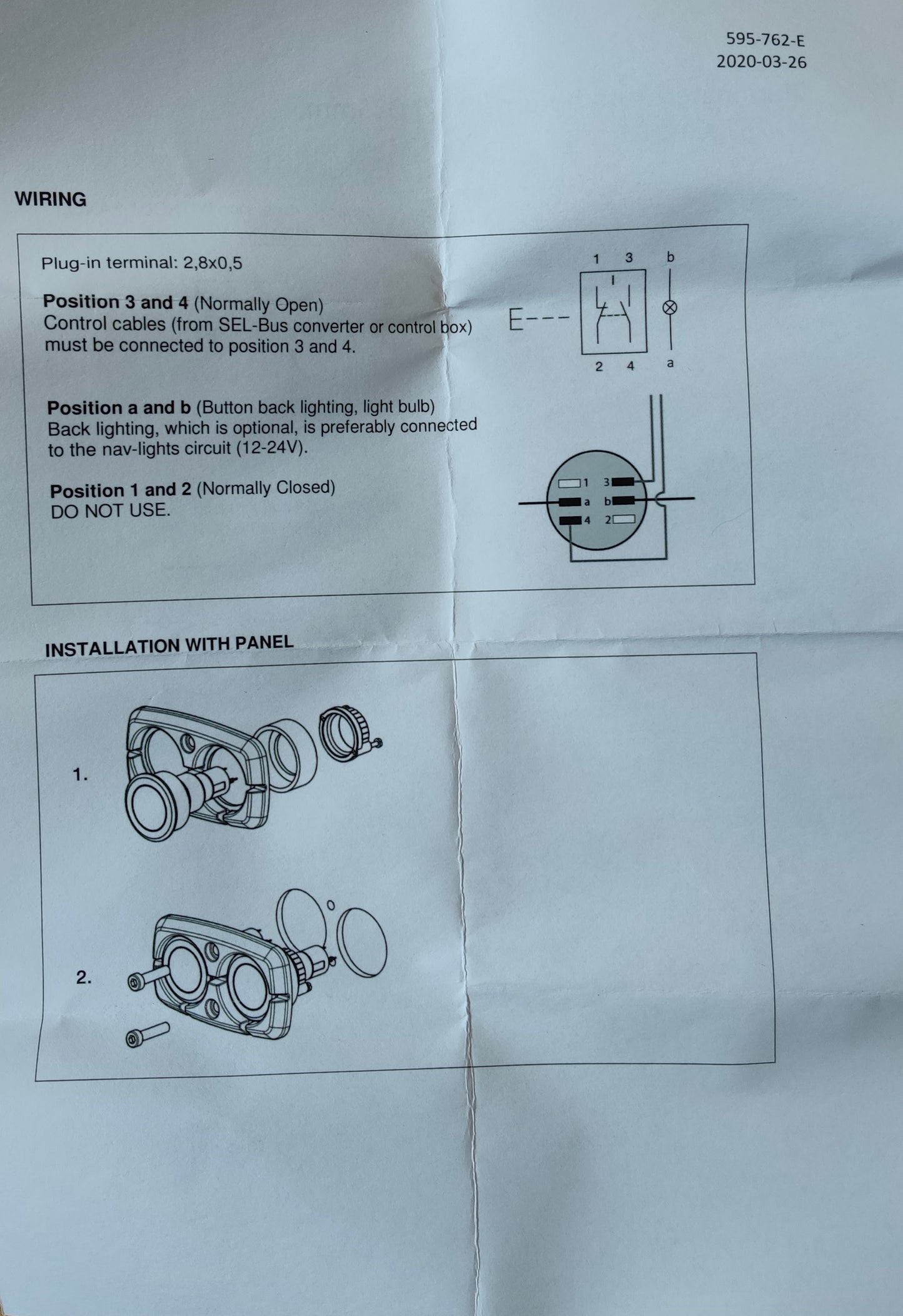 Boutons poussoirs Génois in/out