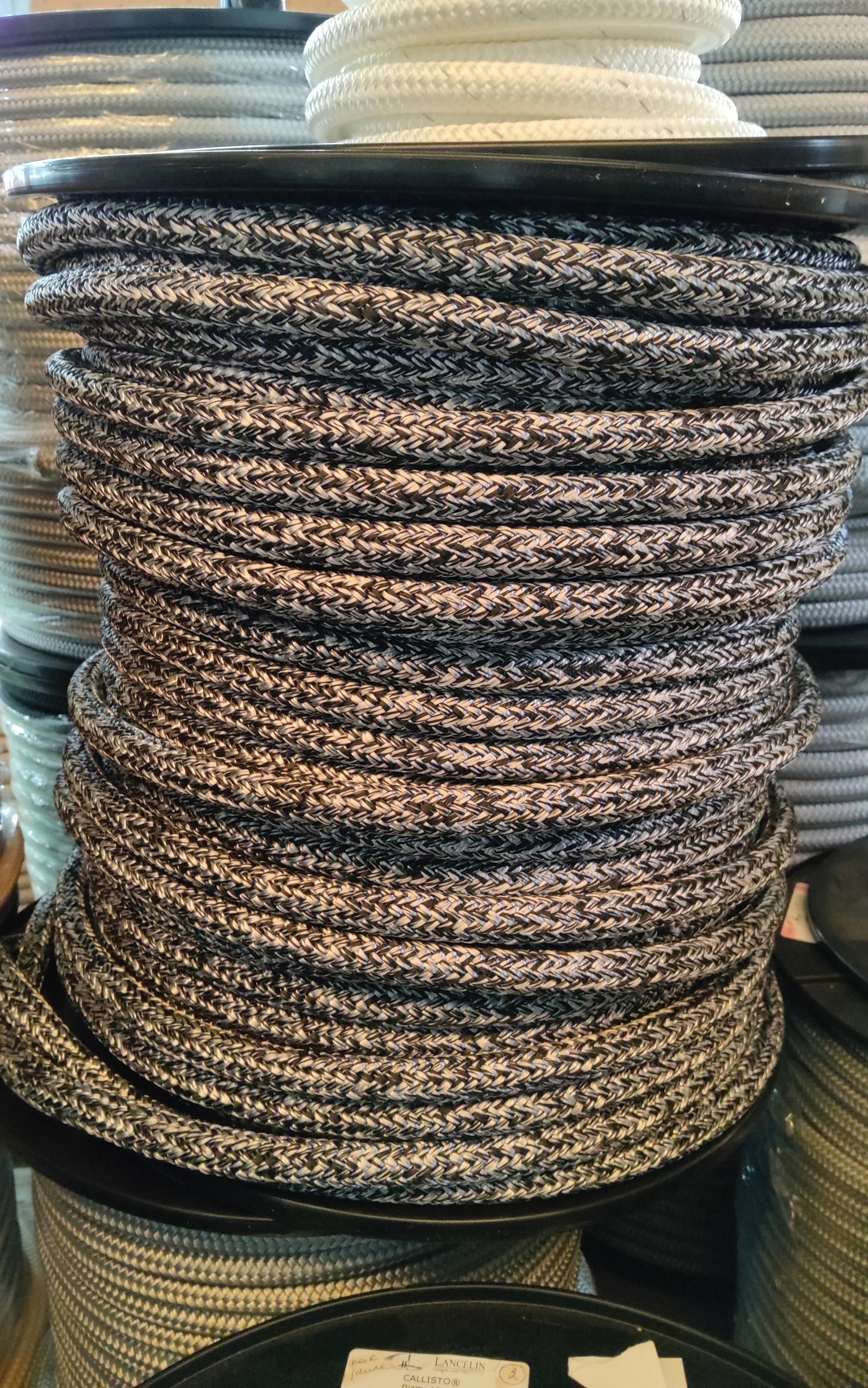 Cordage Callisto diamètre 14 noir et blanc