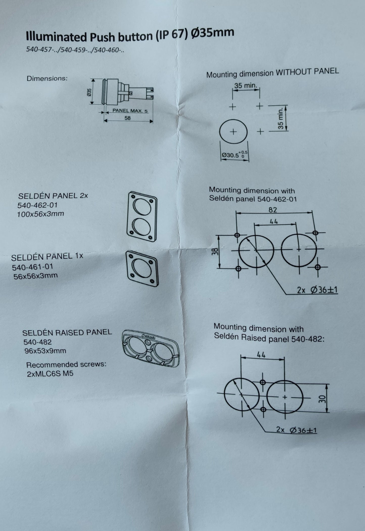 Boutons poussoirs Génois in/out