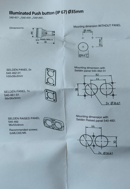 Boutons poussoirs Génois in/out