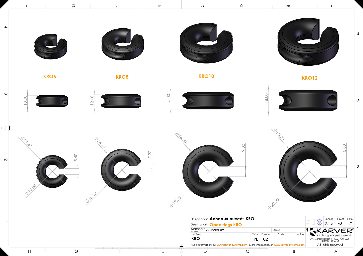 Open ring KR06-08-10-12