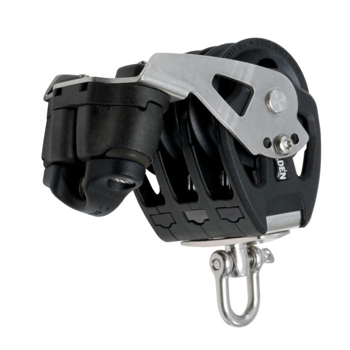 Poulie triple à émerillon et taquet coinceur