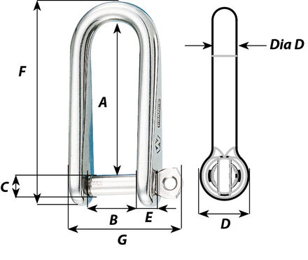 Manille autobloquante pour point d'amure de grand-voile