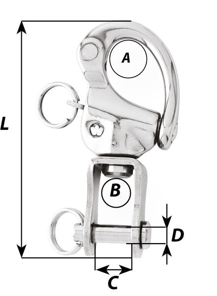 Mousqueton de drisse HR - Emerillon manille